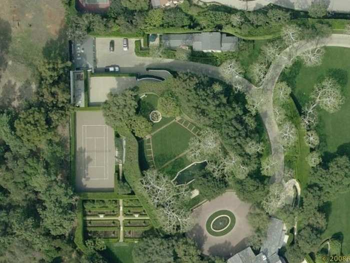 The grounds also include a tennis court and manicured gardens. Geffen reportedly spent $45 million renovating the property, including $20 million on landscaping alone.