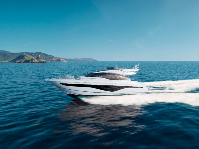 6. The Princess s62 features an electro-hydraulic bathing platform that can launch an 11-foot tender or jet ski when at anchor.