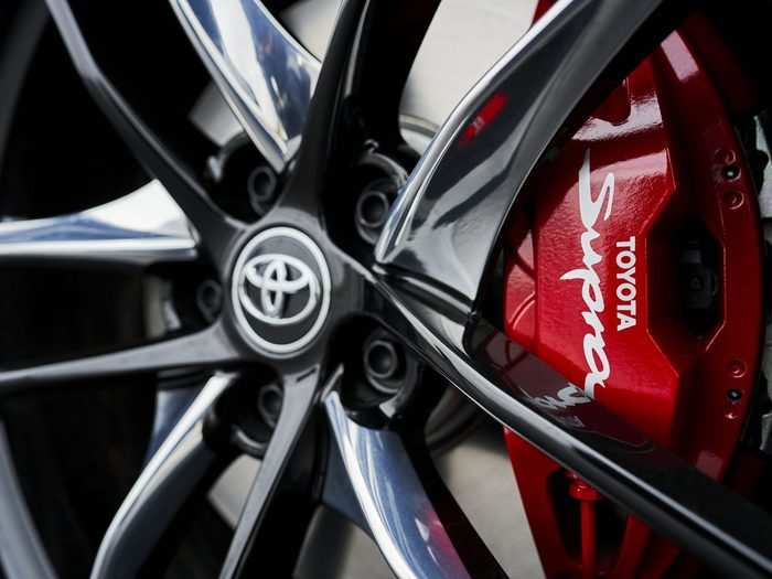 Both the A91 Edition and the Supra 3.0 Premium wear red Brembo brakes that bear the Supra logo.