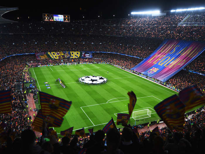 The Camp Nou, home of FC Barcelona, holds 99,354