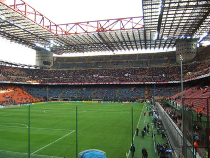 The San Siro in Milan, Italy holds 80,016 people