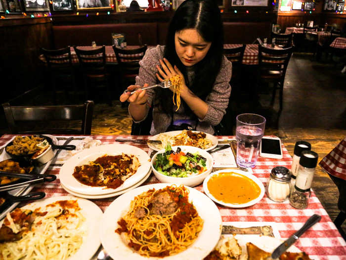 But in the end, we were pretty satisfied with our meal. Red checkered tablecloths just make pasta taste better.