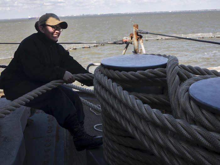 Pulling into port is only half of the job. When the liberty port concludes or the training exercise is completed, the Bataan has to get back underway. Boatswain