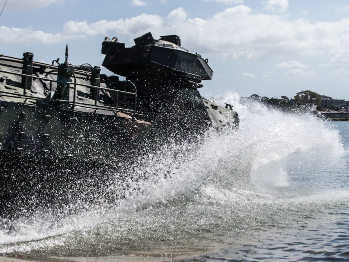 It is currently the only operational Marine Corps vehicle capable of operating on land and in the water.