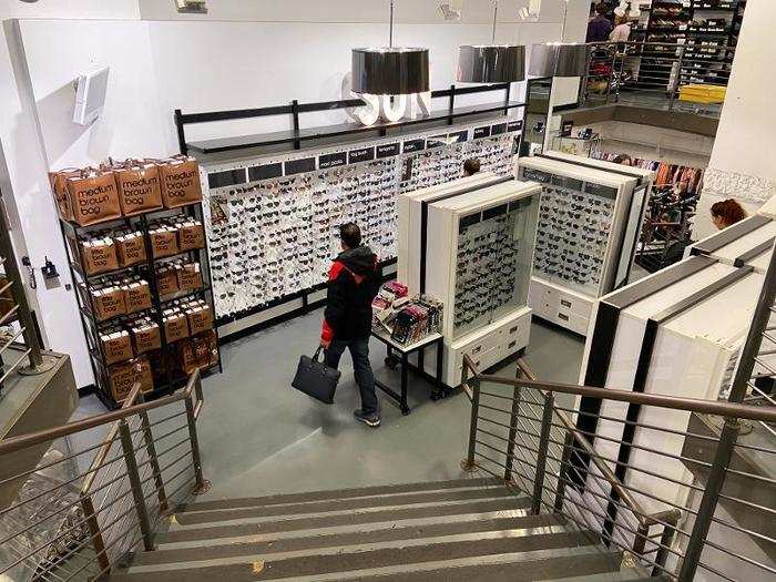 Next, we ventured to the second floor, but not before first checking out the sunglasses and other accessories on the landing in between the two stories.