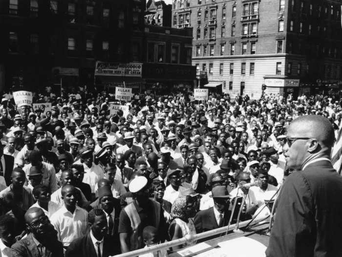 Malcolm X and several hundred protesters marched on the police precinct, demanding Hinton get medical attention. When the police relented, he dispersed the protesters with a wave of his hand.