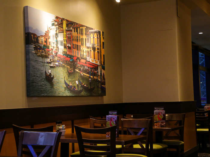 This painting of Venice on the wall was literally the most Italian thing I saw.