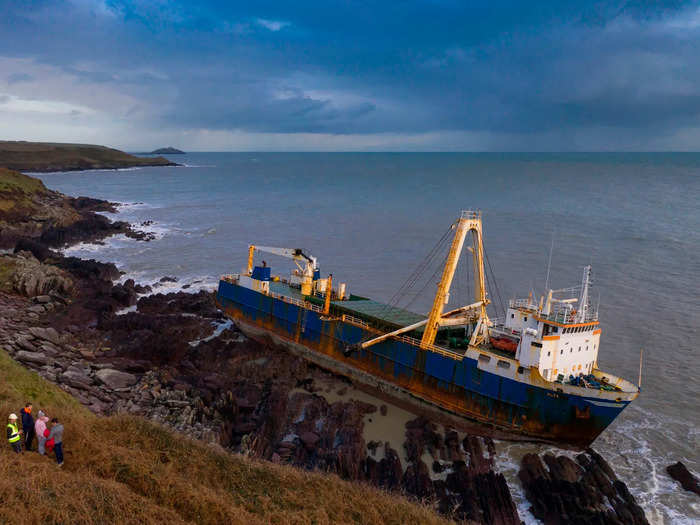 The Irish Coastguard, Cork County Council, and other parties are now deciding how to proceed with the vessel, and citizens are being asked to stay away.