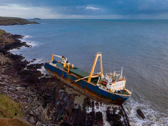 There was no cargo on board with the exception of sealed containers filled with oil and materials that were once necessary to operate the ship.