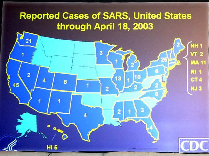 In the United States, only eight people were infected, and no one died. This was partly due to the country being in a heightened state of alert after September 11, and the anthrax postal attacks. Another reason, according to The New York Times, was "sheer good luck."