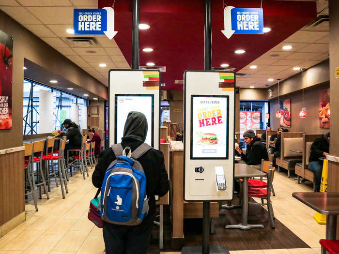 This was a newer location, so it came with self-ordering kiosks. Other chains like McDonald