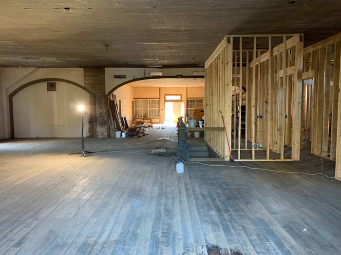 And all the walls in the house — besides the ones the couple put in place to create the bedrooms, bathrooms, and the laundry room — still boast original wood.