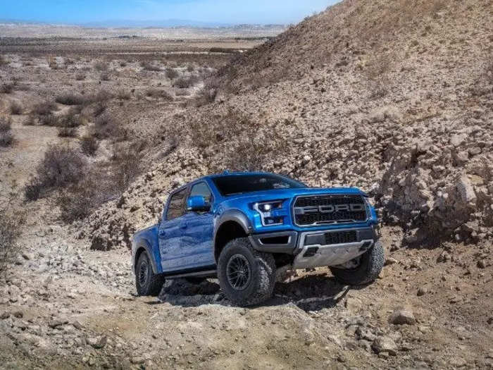 Built for high speeds and off-roading, the Raptor is outfitted with a twin-turbocharged, 3.5-liter V6 engine ...
