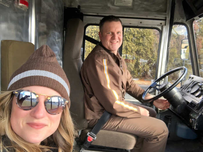 Finally, we got to the most intense part of the training, which was on the road. For this segment, I climbed in a truck with Tom Edstrom, an on-road supervisor for UPS.