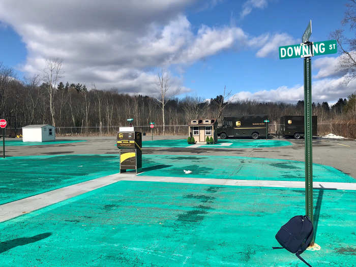 After that, it was time to walk outside to Clarkville, also called "tiny town USA," which is a mock neighborhood with street signs, sidewalks, and small sheds meant to serve as customers