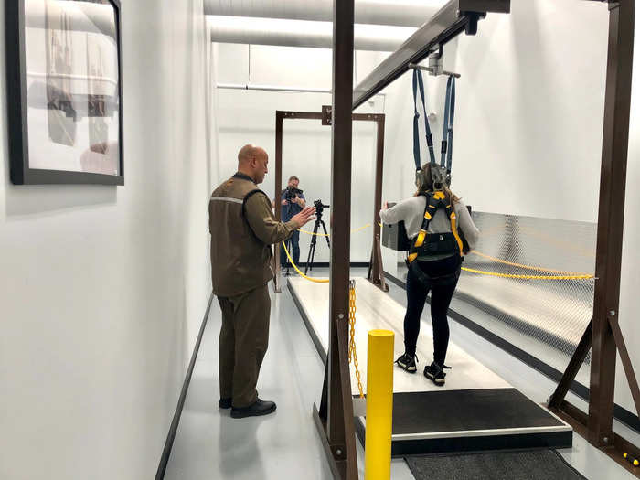 He told me to take small steps, moving my feet forward only about six inches at a time. I later learned that UPS has in the past brought live penguins to a delivery center in Cincinnati to help drivers learn how to mimic their gait.