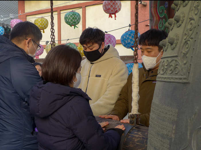 Next, we got a tour of the temple and rang the bell.