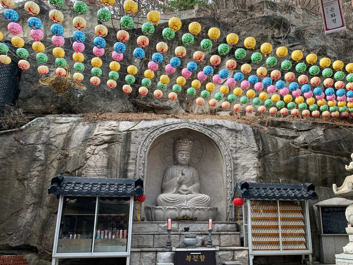 Inside the temple, the atmosphere couldn