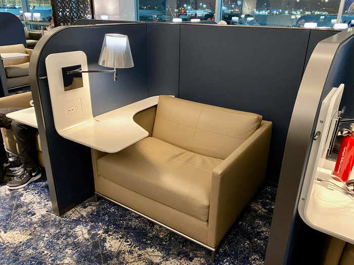 ... quieter cubicle-like individual seats ...