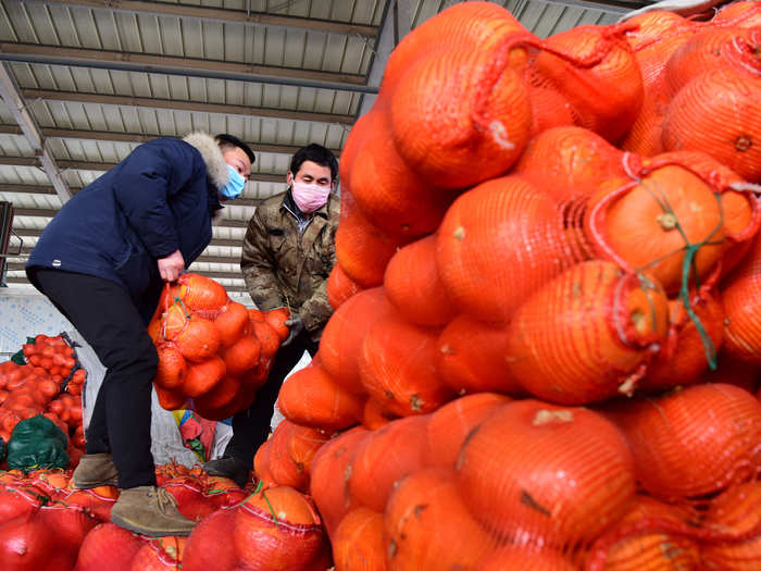 Workers at wholesale markets across the city have stockpiled produce.