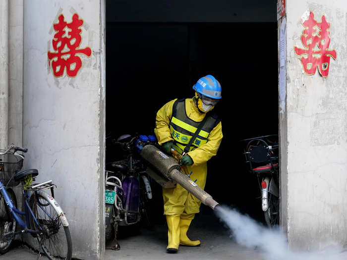 Li Jian is one volunteer associated with the group disinfecting Zhengzhou.