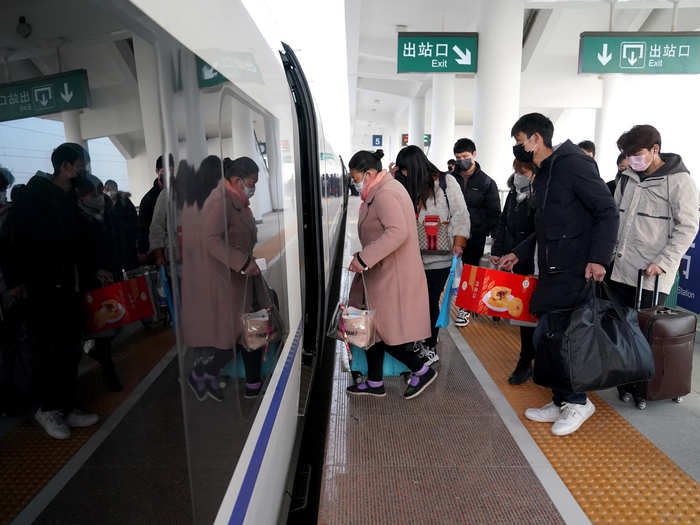 Special trains were used to bring hundreds of residents back to Zhengzhou as companies reopened and they returned to work.