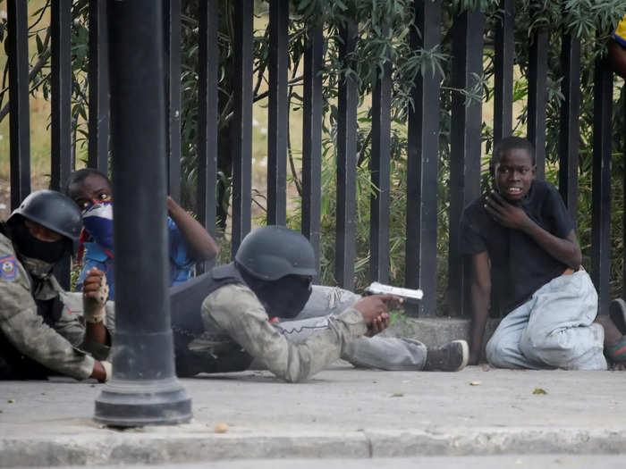 The procession headed towards the presidential palace but was interrupted outside the army