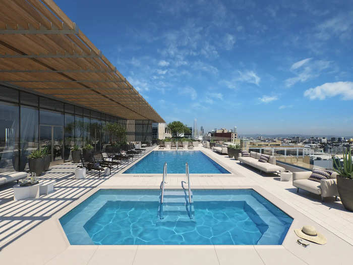 ... a rooftop pool deck ...