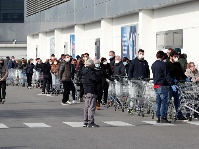 The two most infected regions are Lombardy and Veneto in the north of Italy, home to the major cities of Milan and Venice.