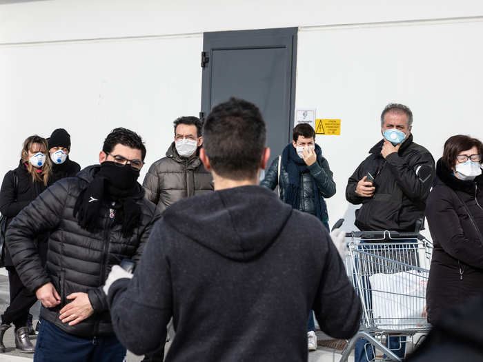 Some supermarkets in the north have started to limit the number of customers allowed inside, as well as the shopping time each person is allowed.