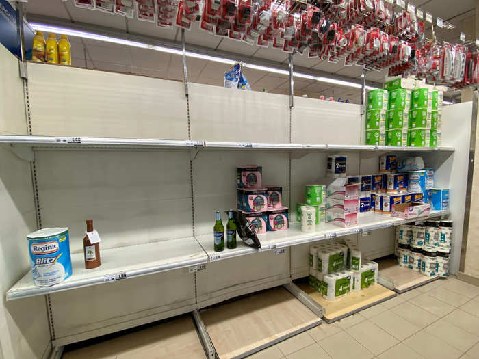 Tons of photos and videos showing empty shelves in various supermarkets in the country