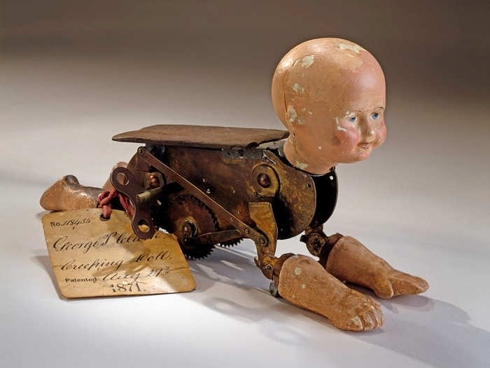 5. Certainly less well-known than other entries on this list, this "Natural Creeping Baby Doll" was patented in 1871.