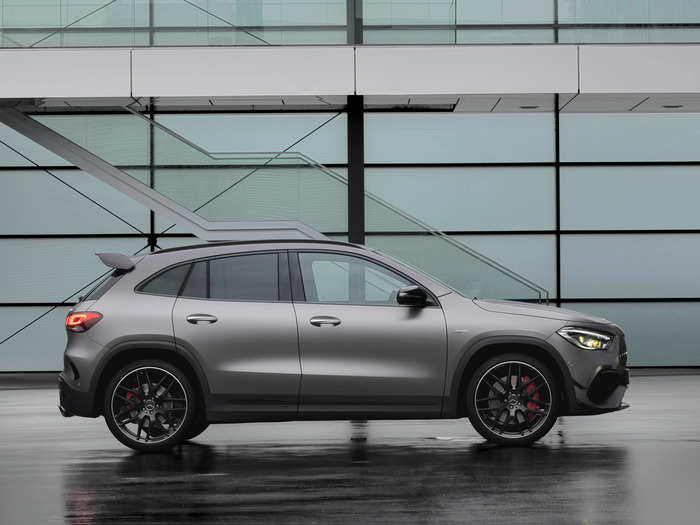 The GLA 45 sends power to all four wheels via an eight-speed dual-clutch automatic.