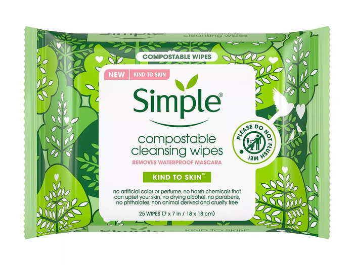 Simple Kind To Skin Compostable Cleansing Wipes