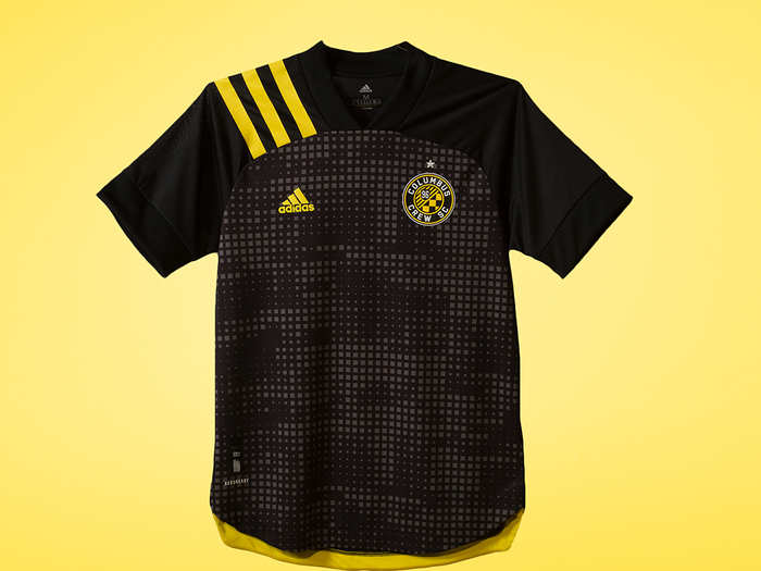 10. Columbus Crew — One-time champion the Crew has gone for a simple but sleek look for the 2020 season, adding a faint grey checkerboard to the front of its famous black jersey.