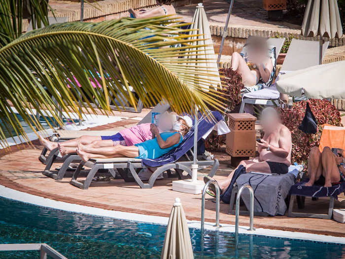 But others have been seen wandering through hotel grounds and tanning by the pool.