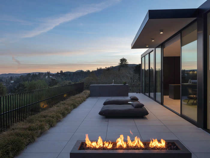 Shown here at night, the deck has an unmatched view of the city.