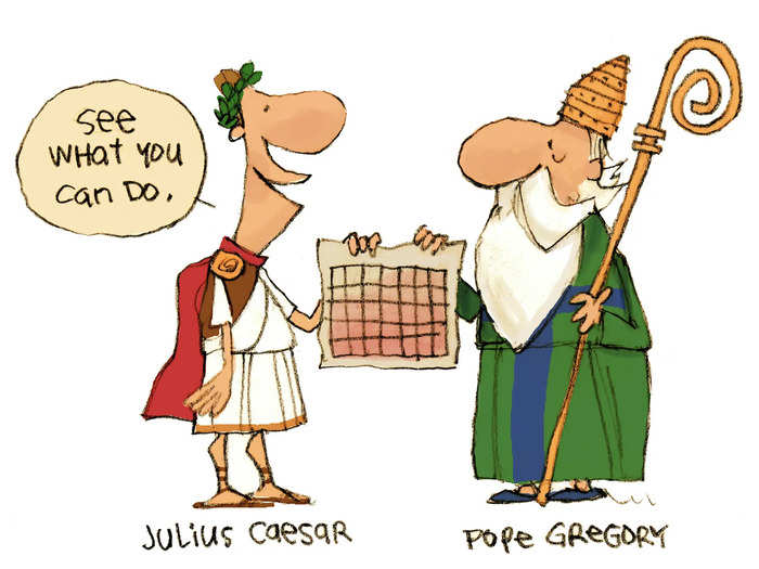 45 B.C.: The first Leap Day is recognized by proclamation of Julius Caesar.