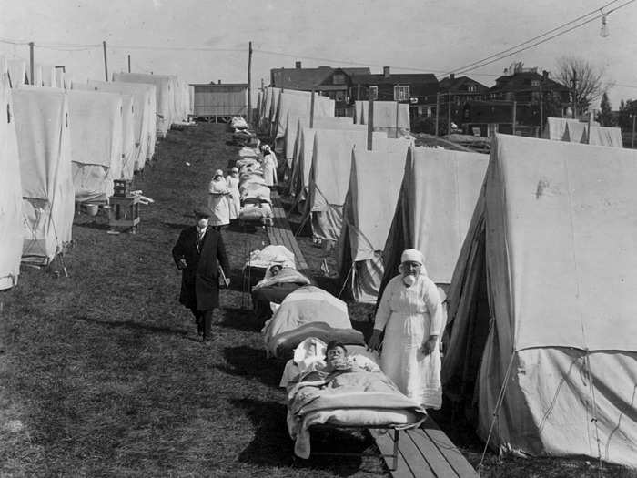 By the first week of September, an average of 100 people died per day at an army camp in Massachusetts. "We have lost an outrageous number of Nurses and Drs., and the little town of Ayer is a sight," wrote one of the camp