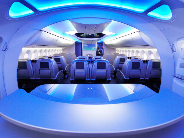 On the inside, the Dreamliner promised a spacious cabin with lower cabin altitude pressure allowing higher onboard humidity levels...