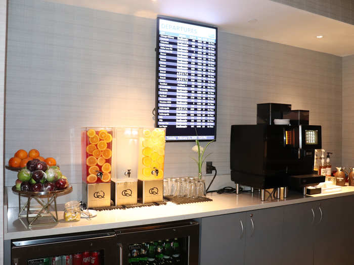 fruit-infused water, coffee machine...