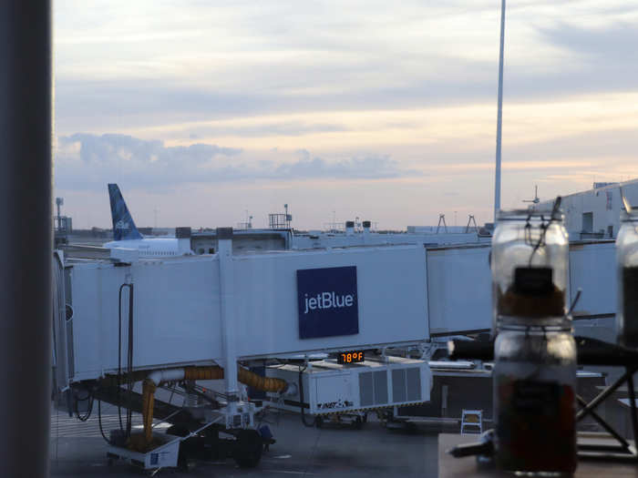 The lounge was adjacent to the JetBlue ramp, but the views were pretty obstructed since the lounge was on the same level as the gates.