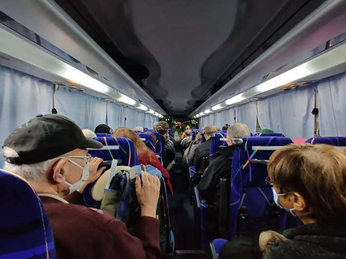 The evacuees boarded buses to take them to Haneda airport — a 20-minute drive, by Fehrenbacher