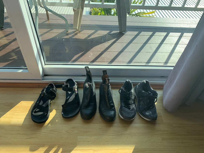 I only packed three pairs of shoes.