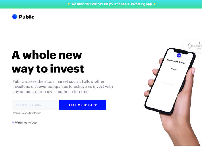 Public, formerly Matador, is a free trading app with a social component that allows users to follow other investors and companies.