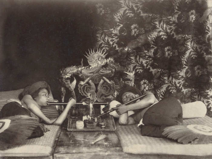 Smoking opium became outlawed by the Qing Dynasty following a series of opium wars between China and the Western world. Despite this ban, Chinese people regularly participated in the recreational use of the drug.