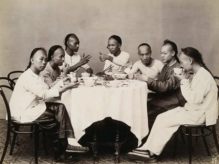 Men during this period were ordered to wear their hair in traditional braids, known as a "queue." When the dynasty was overthrown in 1912, it was encouraged to cut off this hairstyle in an act of political revolution.