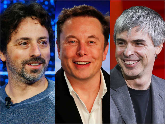 Elon Musk, Larry Page, and Sergey Brin