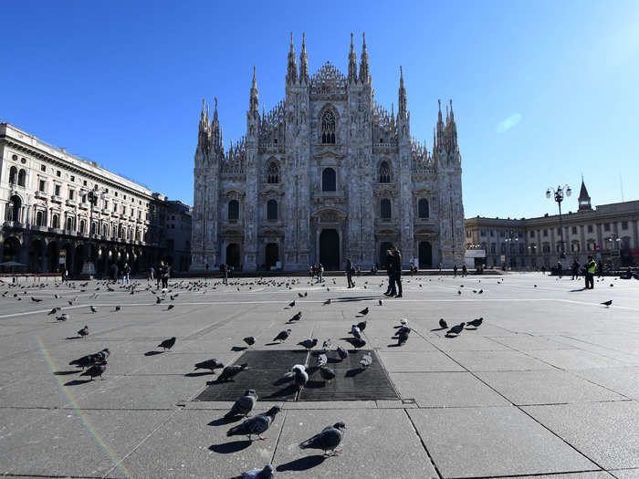 ... tourist sites, including the famous Milan cathedral, have closed to visitors...