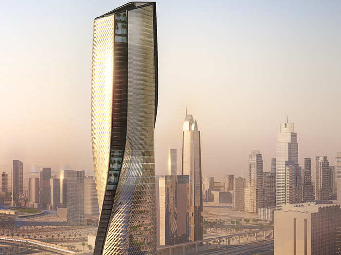 Renderings of the tower show a "vertical boulevard" that runs the full height of the tower.